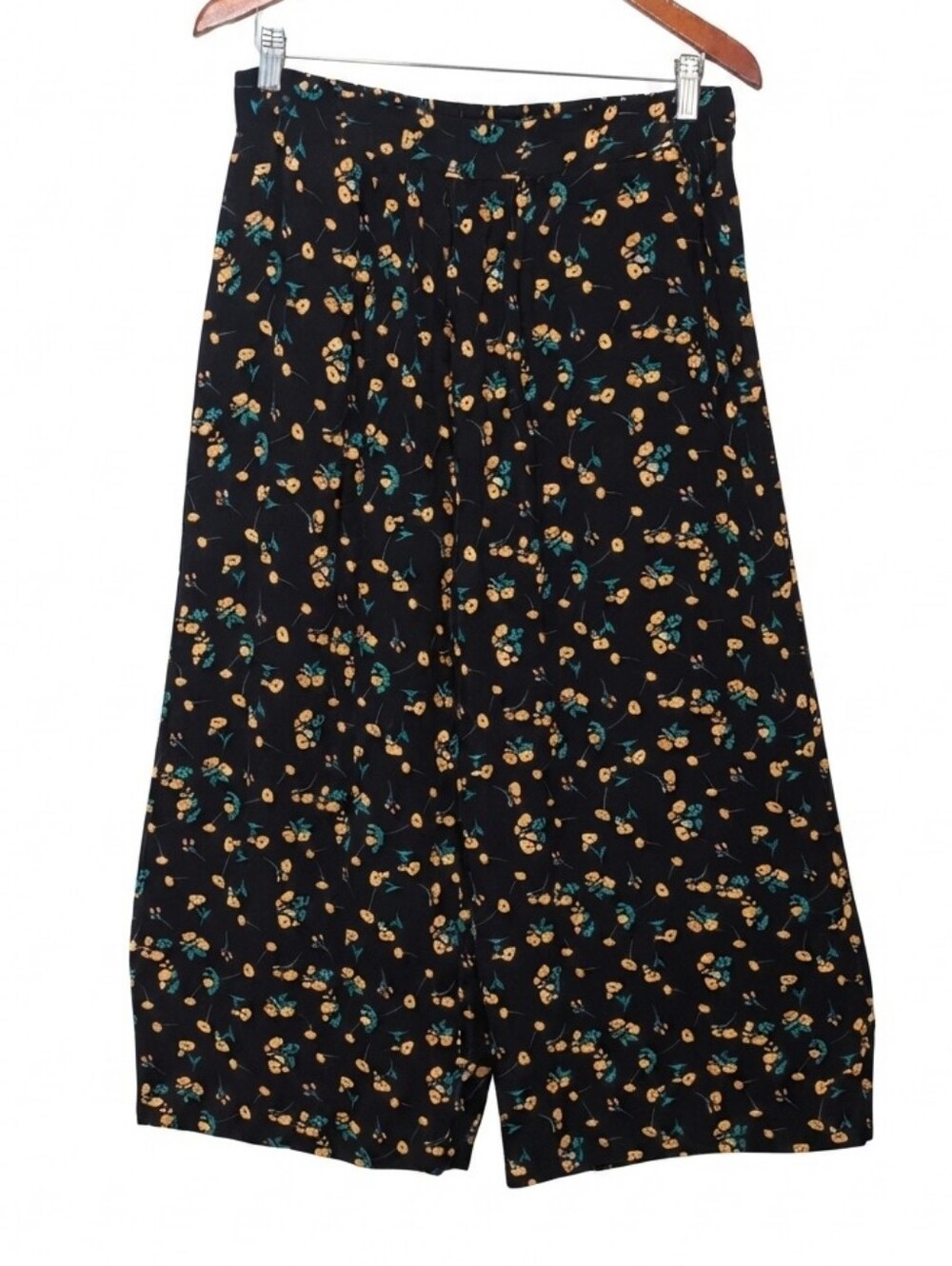 NEW Harlow Tess Floral Viscose Culotte Pants Womens Size Medium Black Yellow